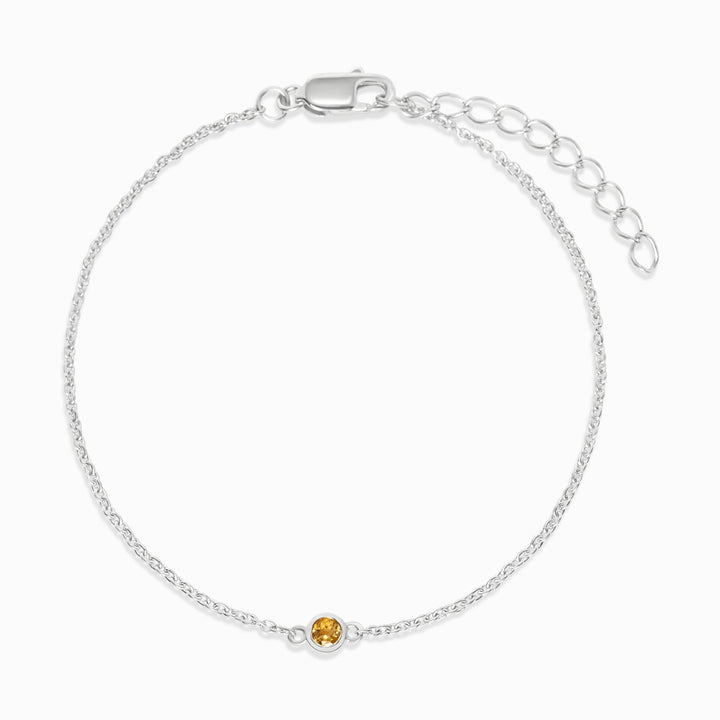 Citrien sieraden in zilver. Armband met gele steen Citrien om om de arm te dragen.