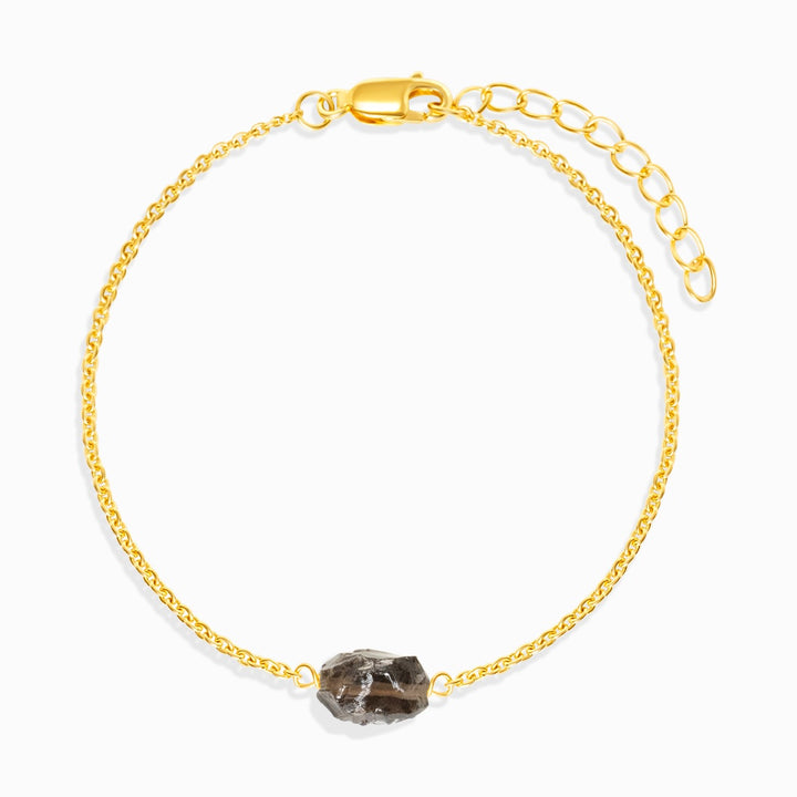 Armband Ruw Mini Rookkwarts Goud