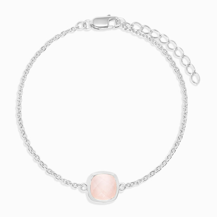 Armband Elegance Rozenkwarts Zilver