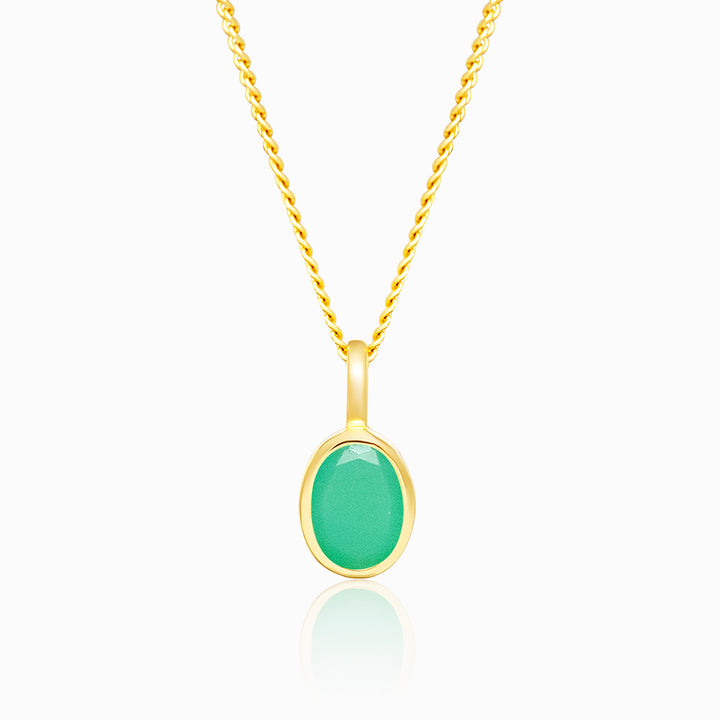 Hanger Mei Chrysopraas Goud