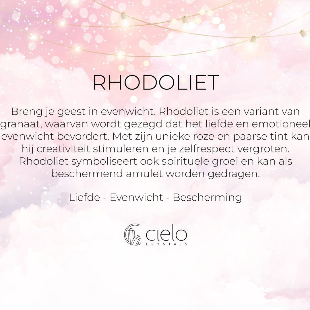 Armband Flora Vier Blaadjes Rhodoliet Zilver