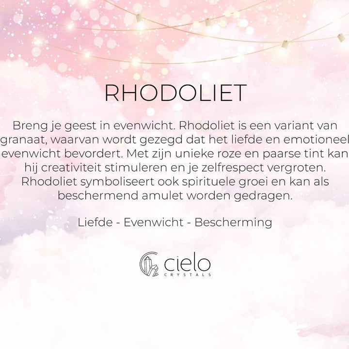 Armband Flora Vier Blaadjes Rhodoliet Zilver