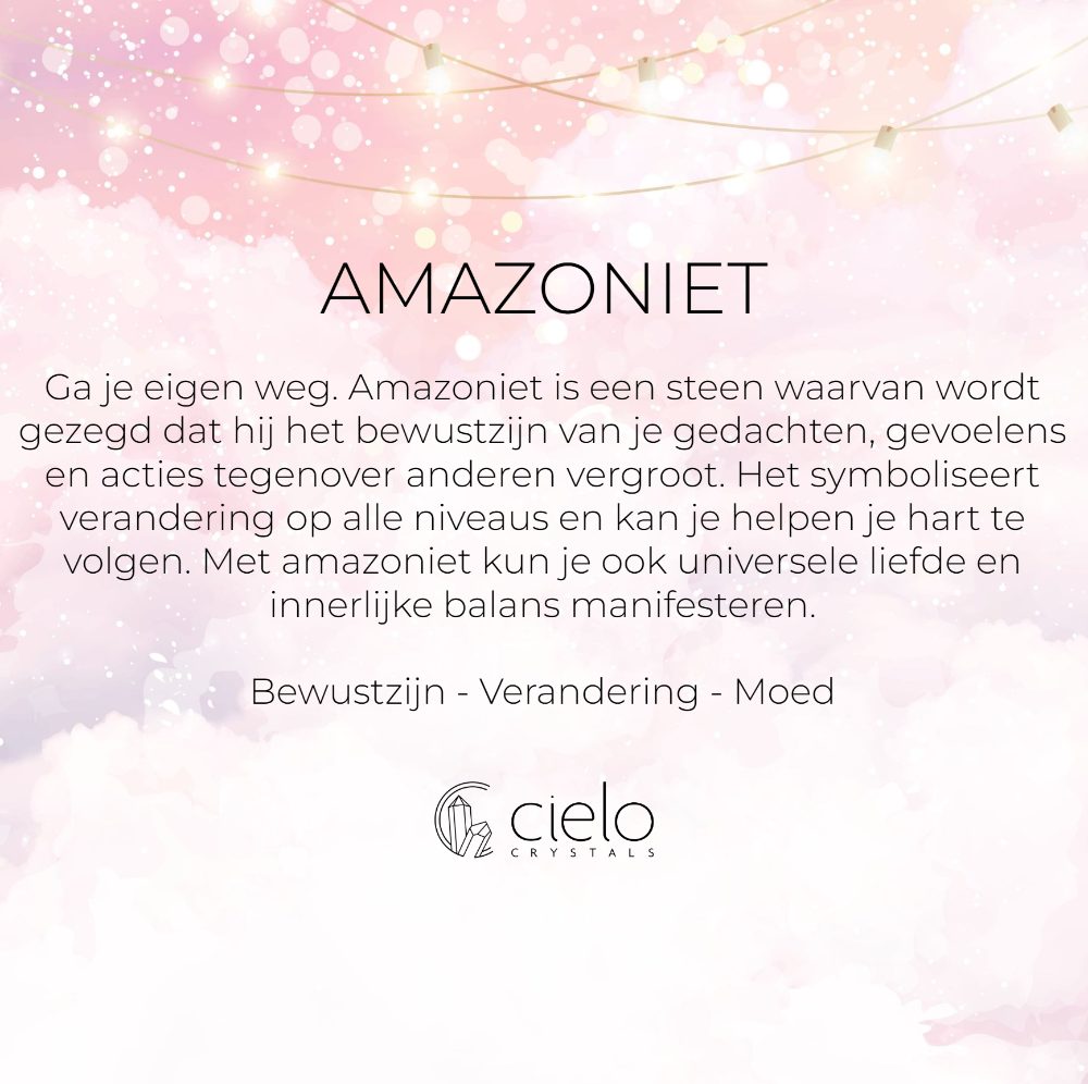 Hanger Kristal Punt Medium Amazoniet Goud