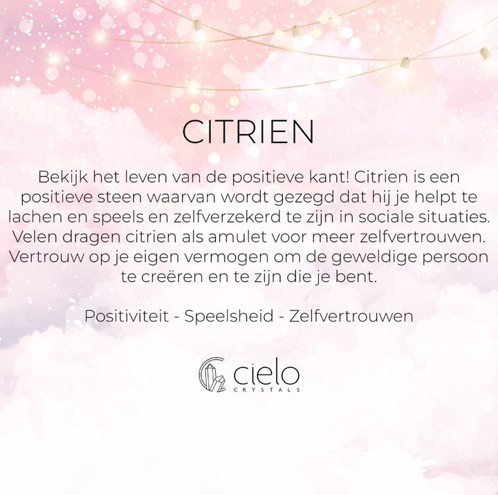 Oorbellen November Citrien Zilver