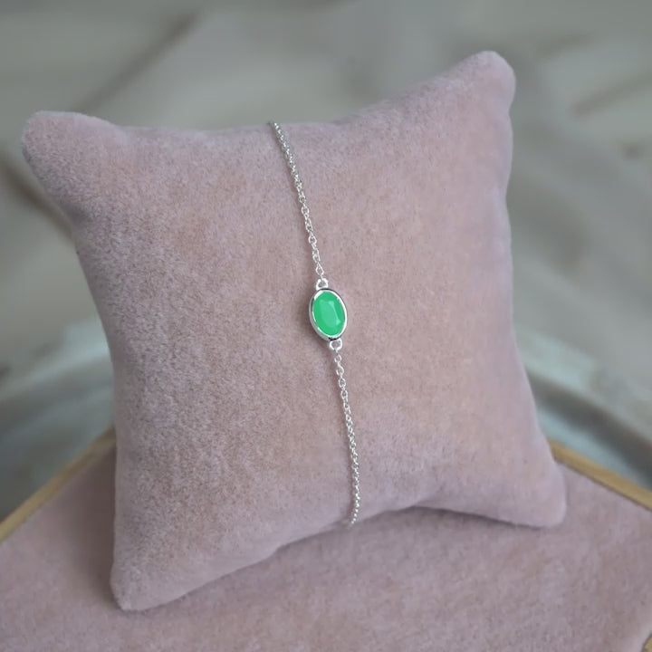 Armband Mei Chrysopraas Zilver