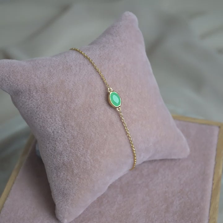 Armband Mei Chrysopraas Goud