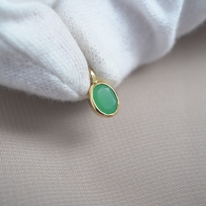 Hanger Mei Chrysopraas Goud